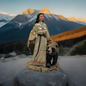 VTG Hamilton Collection Princess of the Plains Noble Beauty‎ Sculpture 1995 9”